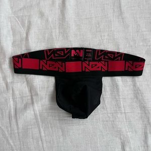 Vintage N2N sports mesh thong brief medium black